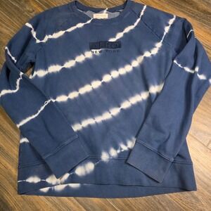 Aeropostale Tie Dye Sweatshirt Crewneck Long Sleeve Aero New York Blue‎ White XL